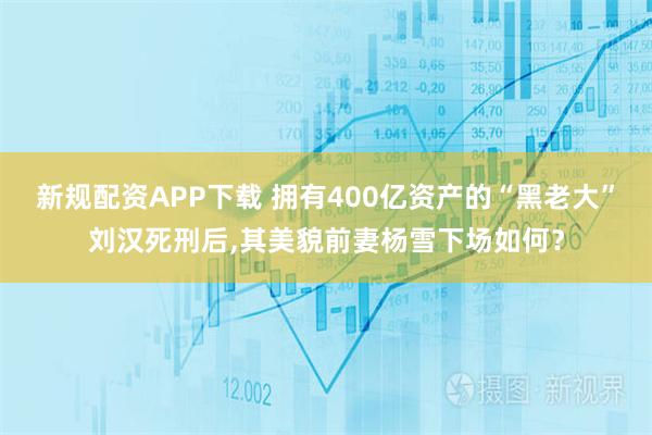 新规配资APP下载 拥有400亿资产的“黑老大”刘汉死刑后,其美貌前妻杨雪下场如何？